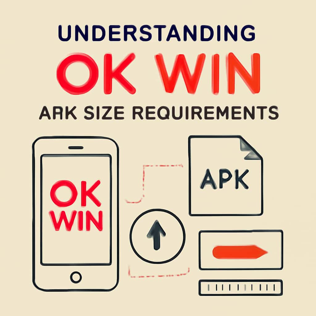Illustration explaining OK Win APK size requirements
