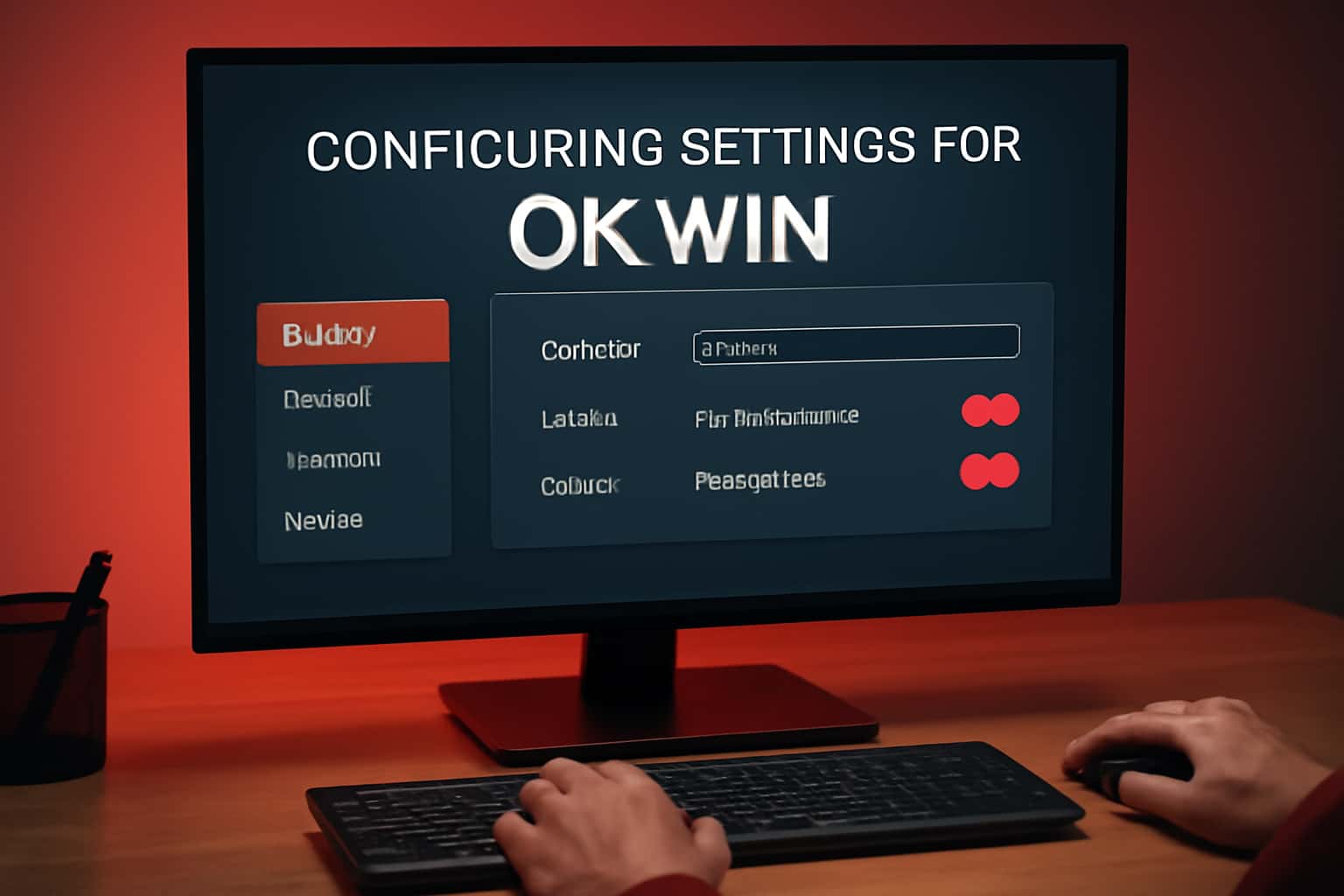 Informational graphic representing the configuration settings for OK Win.