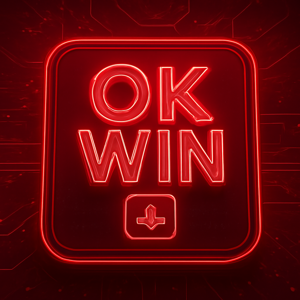 Illustration detailing the process of downloading and installing OK Win.