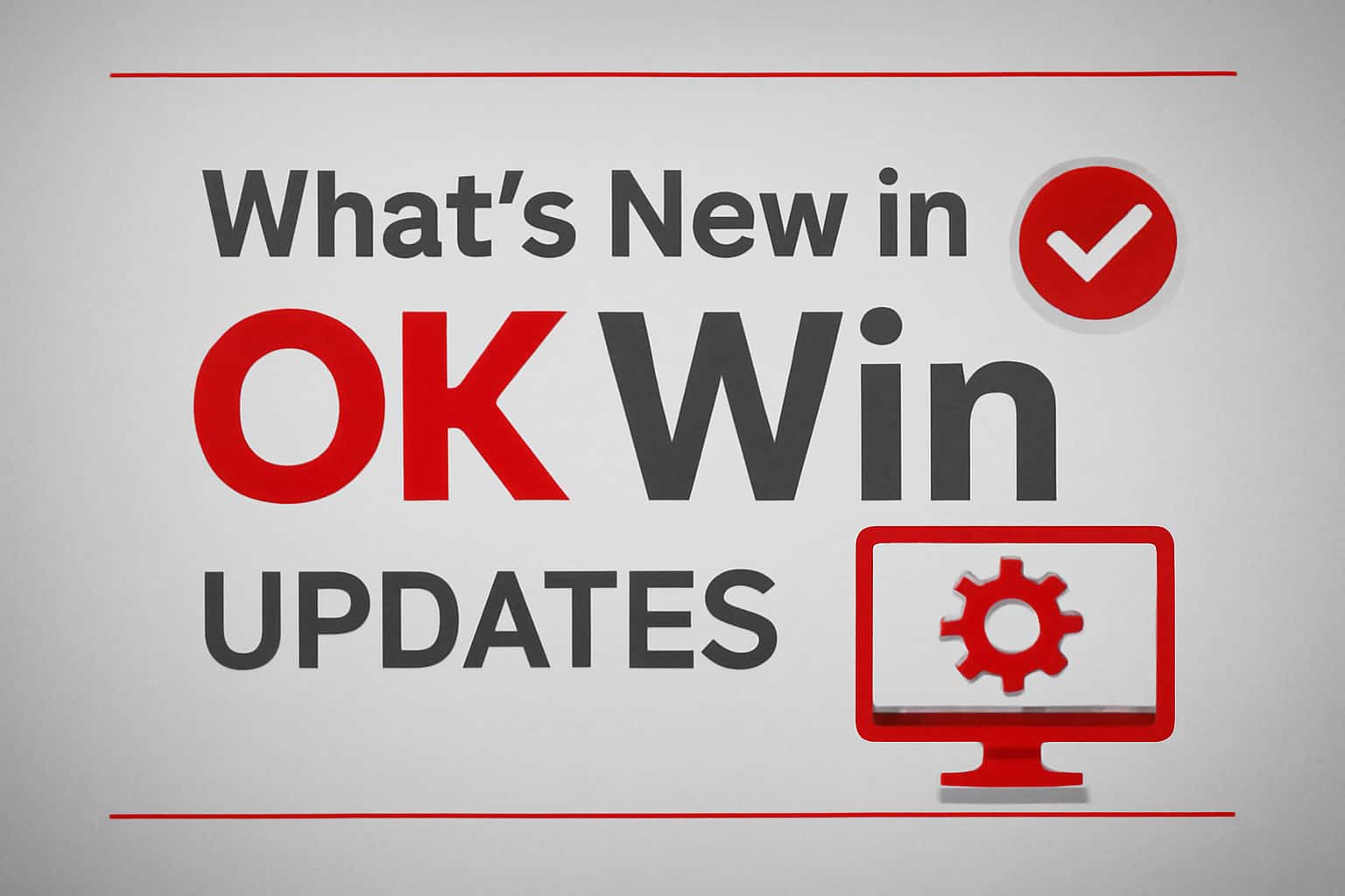 Informational graphic showcasing updates to the OK Win app.