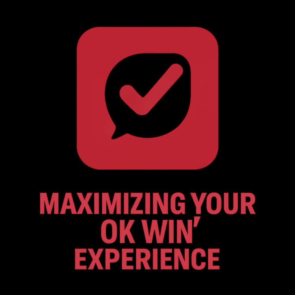 Minimal badge representing the OK Win experience maximization guide.