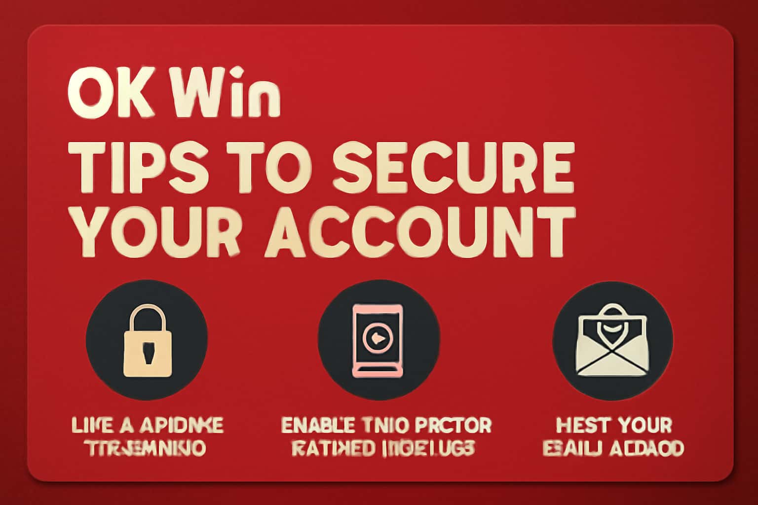 Informational graphic about securing your OK Win account.